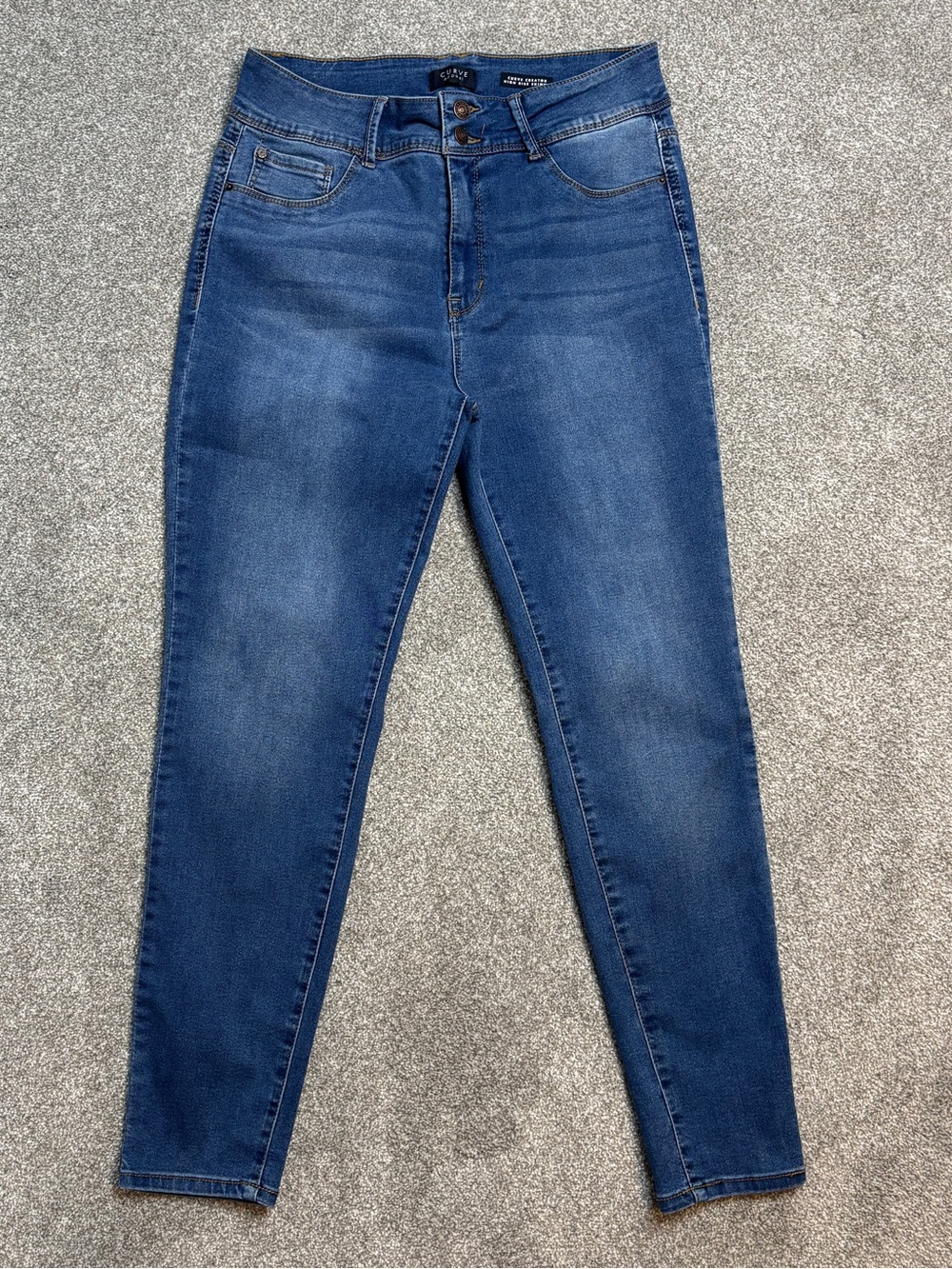 Curve Appeal Universal Thread Women's Dark Blue Skinny Jeans High Rise ~ Western